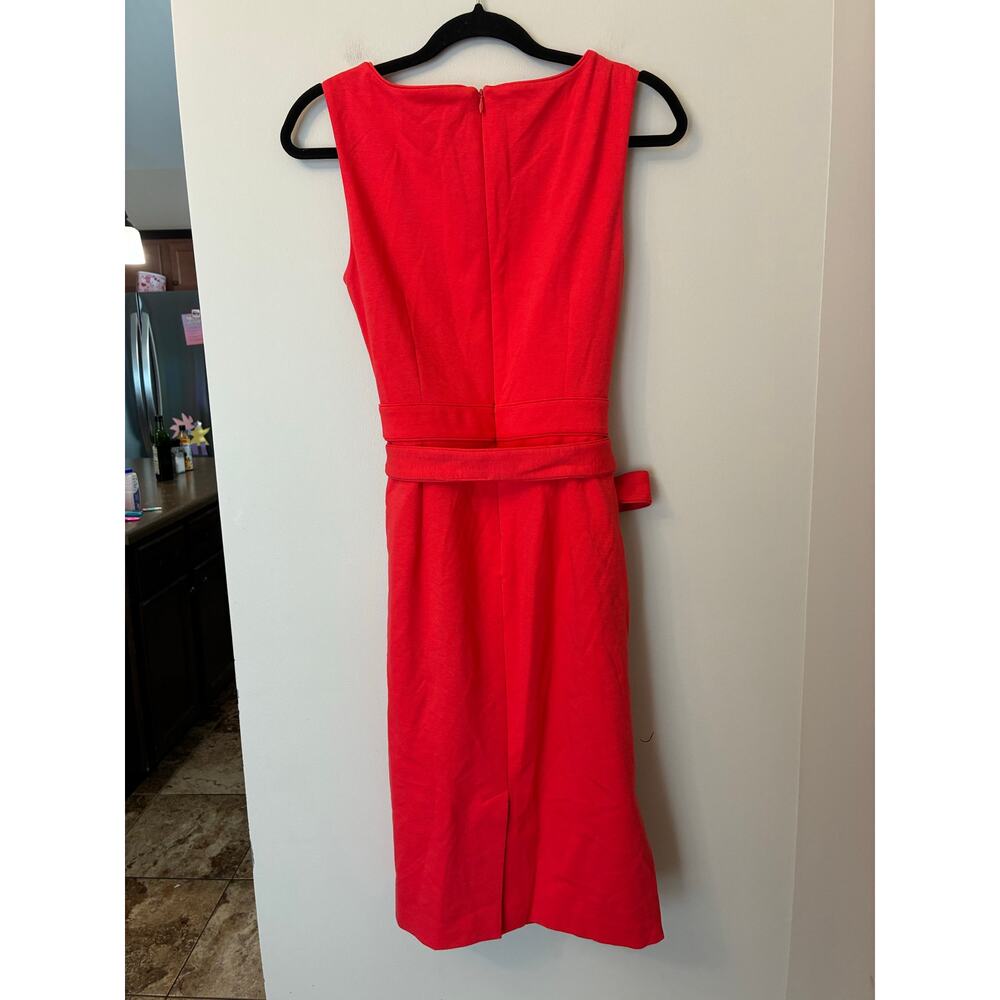 Boden Zeta Ponte Sheath Sleeveless Dress Red Knee Length Size 8 - Picture 3 of 7